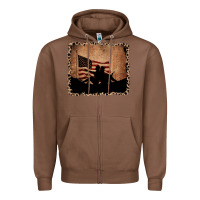 Chestnut America Western Cowboy and Cowgirl Leopard Frame Zipper Hoodie - CowCowDesign