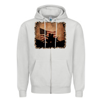 Dove Grey America Western Cowboy and Cowgirl Leopard Frame Zipper Hoodie - CowCowDesign