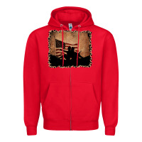 Red America Western Cowboy and Cowgirl Leopard Frame Zipper Hoodie - CowCowDesign