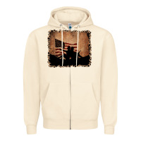 Sandshell America Western Cowboy and Cowgirl Leopard Frame Zipper Hoodie - CowCowDesign
