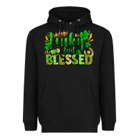 Black lucky and blessed Heavyweight Hoodie - FaDigitalArtStudio