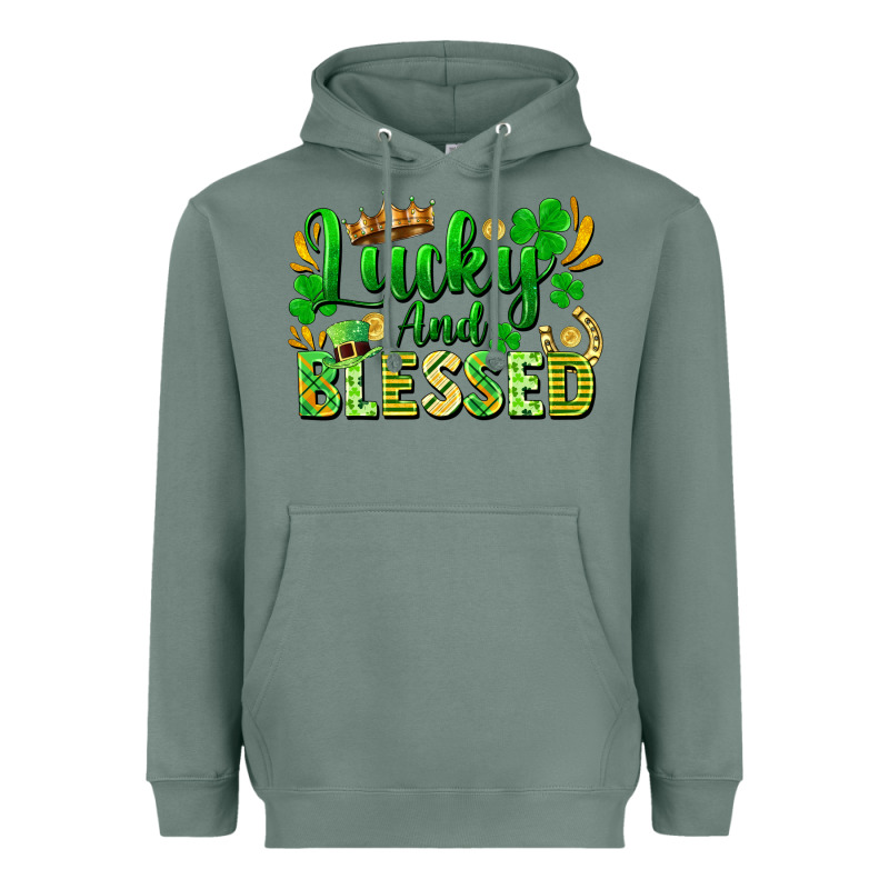 Lucky And Blessed Heavyweight Hoodie by FaDigitalArtStudio | Teevron