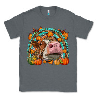 Charcoal Heather Fall Cow Rainbow Classic Tee - LillyAllenDesigns