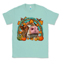 Seafoam Fall Cow Rainbow Classic Tee - LillyAllenDesigns