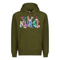 Army Green Easter Nurse Premium Hoodie - OliviaCreatesArt
