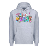 Heather Grey Easter Nurse Premium Hoodie - OliviaCreatesArt