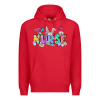 Red Easter Nurse Premium Hoodie - OliviaCreatesArt