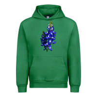 Emerald Bluebonnet Flower Illustrations Urban Hoodie - LillyAllenDesigns