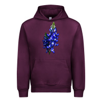 Mauve Wine Bluebonnet Flower Illustrations Urban Hoodie - LillyAllenDesigns