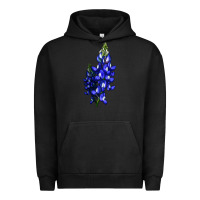 Pigment Black Bluebonnet Flower Illustrations Urban Hoodie - LillyAllenDesigns
