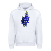 White Bluebonnet Flower Illustrations Urban Hoodie - LillyAllenDesigns