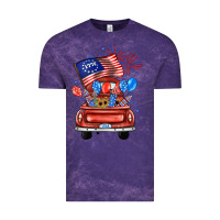 Cloud Purple farm truck,america flag Vintage Tee - JahusDesignShop