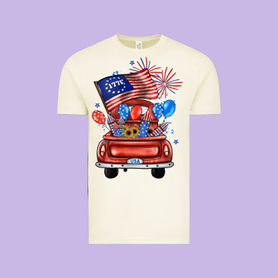 Farm Truck,america Flag Vintage Tee Designed By Jahusdesignshop