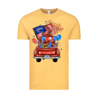 Vintage Mustard farm truck,america flag Vintage Tee - JahusDesignShop