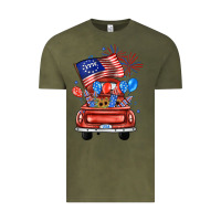 Vintage Olive farm truck,america flag Vintage Tee - JahusDesignShop