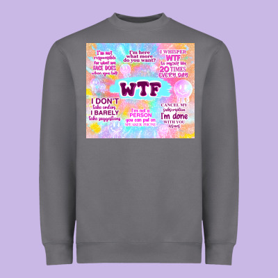 Sarcastic Wtf Heavyweight Sweatshirt Designed By Tumblerdesignbyshophia