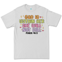 Dove Grey god is within her she will not fall Premium Tee - MaliasSmallBusiness