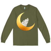 Army Green Howling Wolf Long Sleeve Tee - Bettercallsaul