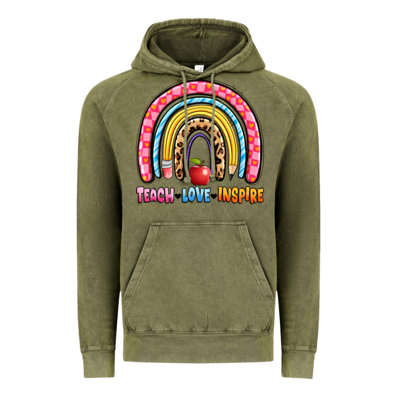 Teach Love Inspire Rainbow Vintage Hoodie by Artiststas | Teevron