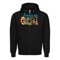Black American Girl, western Cowhide Zipper Hoodie - CowCowDesign