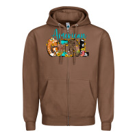 Chestnut American Girl, western Cowhide Zipper Hoodie - CowCowDesign