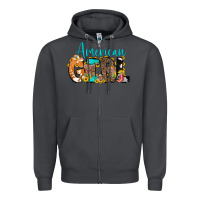 Smoke American Girl, western Cowhide Zipper Hoodie - CowCowDesign