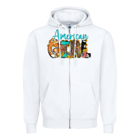 White American Girl, western Cowhide Zipper Hoodie - CowCowDesign