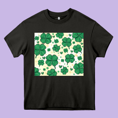 St Patrick Clover Heavy Core Tee Designed By Maliassmallbusiness