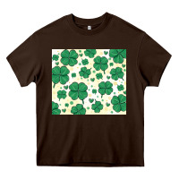 Chocolate Brown st patrick clover Heavy Core Tee - MaliasSmallBusiness