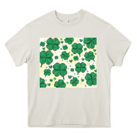 Cream st patrick clover Heavy Core Tee - MaliasSmallBusiness