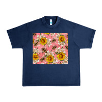 Navy bees and flowers Urban Heavy Tee - Artiststas