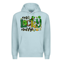Blue Mist St. Patrick's Day One lucky Nurse Premium Hoodie - OliviaCreatesArt
