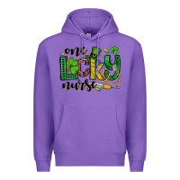 Purple St. Patrick's Day One lucky Nurse Premium Hoodie - OliviaCreatesArt