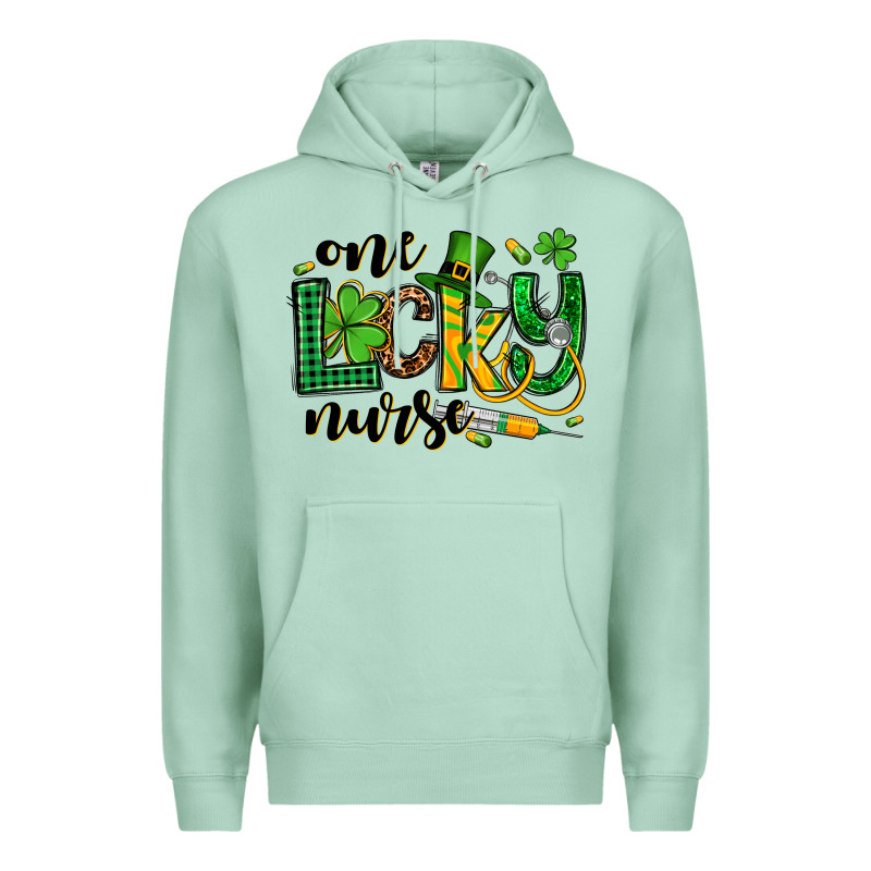 St. Patrick's Day One Lucky Nurse Premium Hoodie by OliviaCreatesArt | Teevron