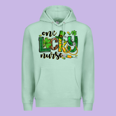 St. Patrick's Day One Lucky Nurse Premium Hoodie Designed By Oliviacreatesart