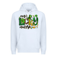 White St. Patrick's Day One lucky Nurse Premium Hoodie - OliviaCreatesArt