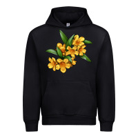 Black Yellow Jessamine Flower Illustrations Urban Hoodie - LillyAllenDesigns