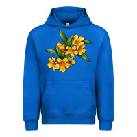 Cobalt Yellow Jessamine Flower Illustrations Urban Hoodie - LillyAllenDesigns