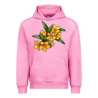 Fuchsia Pink Yellow Jessamine Flower Illustrations Urban Hoodie - LillyAllenDesigns