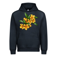 Navy Yellow Jessamine Flower Illustrations Urban Hoodie - LillyAllenDesigns