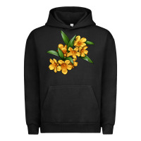 Pigment Black Yellow Jessamine Flower Illustrations Urban Hoodie - LillyAllenDesigns