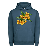 Pigment Midnight Navy Yellow Jessamine Flower Illustrations Urban Hoodie - LillyAllenDesigns