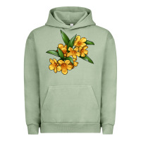 Pigment Oil Green Yellow Jessamine Flower Illustrations Urban Hoodie - LillyAllenDesigns
