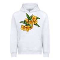 White Yellow Jessamine Flower Illustrations Urban Hoodie - LillyAllenDesigns