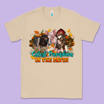 Fall Cutest Pumpkin In The Patch Pig Classic Tee Designed By Lillyallendesigns