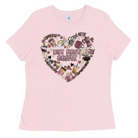 Bubblegum Pink but first coffee Ladies Tee - MaliasSmallBusiness