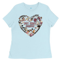 Baby Blue but first coffee Ladies Tee - MaliasSmallBusiness