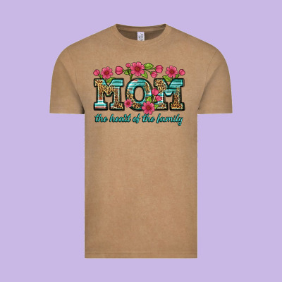Mom The Heart Of The Family Vintage Tee Designed By Artiststas