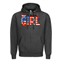 Charcoal Heather All American Girl Bandana Zipper Hoodie - CowCowDesign