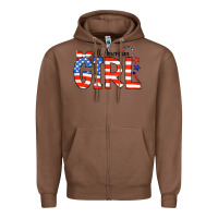 Chestnut All American Girl Bandana Zipper Hoodie - CowCowDesign